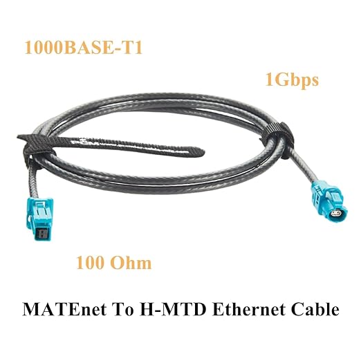 Original Rosenberger H-MTD Female to TE MATEnet Female Automotive Ethernet Cable 1Gbps E6K10A-1BZZ5-Z to 2302510-9 Shielded Connector 100/1000BASE-T1 for ADAS Camera, ECU, IVI Networking(1M/3.28FT)