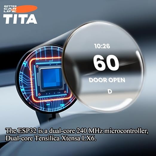 TITA Smart Display for Tesla Model 3 & Model Y with Magnetic Holder, Speed, Battery Level, Blind Spot Warning, Mileage; Zero-Delay Synchronous, OTA Updates, Head up Display for Model 3/Y (2021-2024)