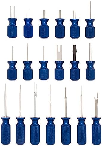 Steelman 19-Piece Master Terminal Tool Kit for Auto Techs, Removes Terminal Block Wires Without Damage, Includes: Tube, Flat, Fork Blade, Single Pin, Sheathing Ripper, & Others