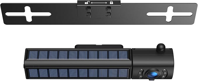 Solar Wireless Backup Camera 3 Mins DIY Installation 5000 mAh Battery Powered Smart Vehicle Backup Cameras IP69K Waterproof Reverse Camera for Car, Van, SUV, Truck, Trailer- Compatible with CWT501