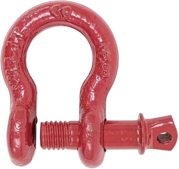 Mytee Products 3/8" Anchor Shackle Forged Carbon Steel w/Alloy Screw Pin Load Limit # 1.0 Ton (2,000 Lbs.) | Double Rust Protection Heavy Duty D Ring Shackle for Towing, Rigging & Vehicle Recovery