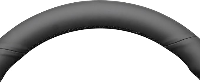 MEWANT Steering Wheel Cover for 2024 Tesla Model 3 Highland Hand Stitch Steering Wrap Made of Black Smooth Real Leather