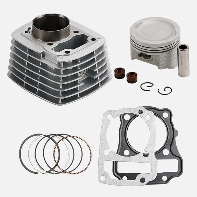125CC Cylinder Piston Rings Gasket Rebuild Kit 52.4mm for Honda CRF125FB CRF125F CRF125 CRF 125F 2014-2023, Silver