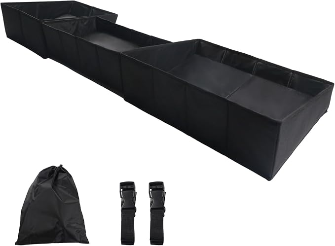 Under Seat Storage Box Compatible with Chevy Silverado/GMC Sierra 1500 2014-2018; 2015-2019 Silverado/Sierra HD Double Cab, Foldable Underseat Organizer Crew Cab Accessories