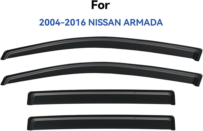 Window Visors Rain Guards Shield for 2004-2016 Nissan Armada, Out-Channel Window Vent Wind Deflectors Visors Shades for 04-16 Armada
