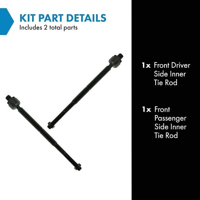TRQ Front Inner Tie Rod Set 2 Piece Compatible with 2005-2010 Chrysler 300 06-10 Dodge Charger 05-08 Magnum 08-10 Challenger