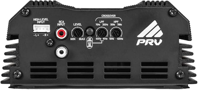 PRV Audio MDX1800.1 1 Ohm Mini Car Audio Amplifier 1 Channel 1800 Watts RMS Ultra Compact Full Range Monoblock Class D Amp for Powersports, Motorcycles, ATV, for High Power Loudspeaker Systems