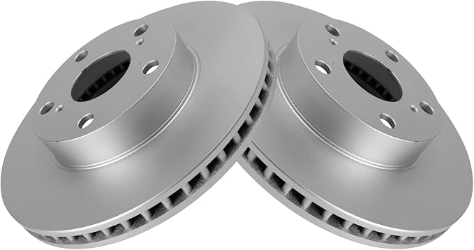 TRQ Front Brake Rotor Set G Coated Vented Compatible with 2005-2015 Toyota Tacoma