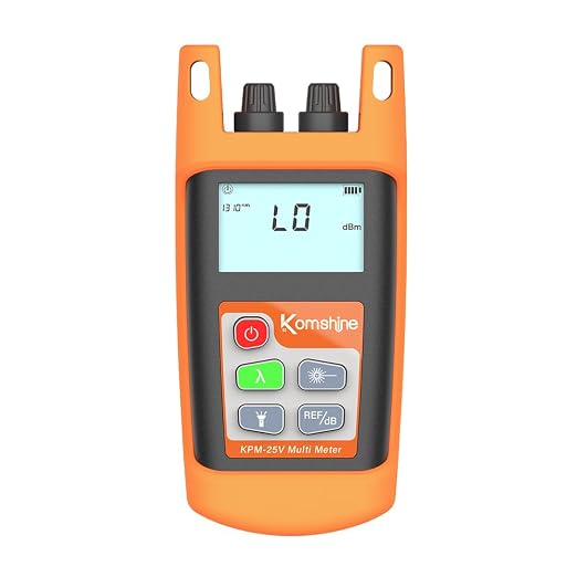 FTTH Fiber Optic Power Meter 7 Wavelengths KPM-25V OPM -70~+10dBm & LED Light & Independent VFL Function Test Distance 5-8km5-8km Accuracy: +0.2dB