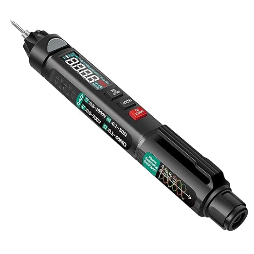 Pen Type Digital Multimeter,A3008 6000 Counts Intelligent Digital Multimeter,Non-Contact Voltmeter Sensor Pen Test for AC/DC Voltage Resistance Continuity Diode Capacitance