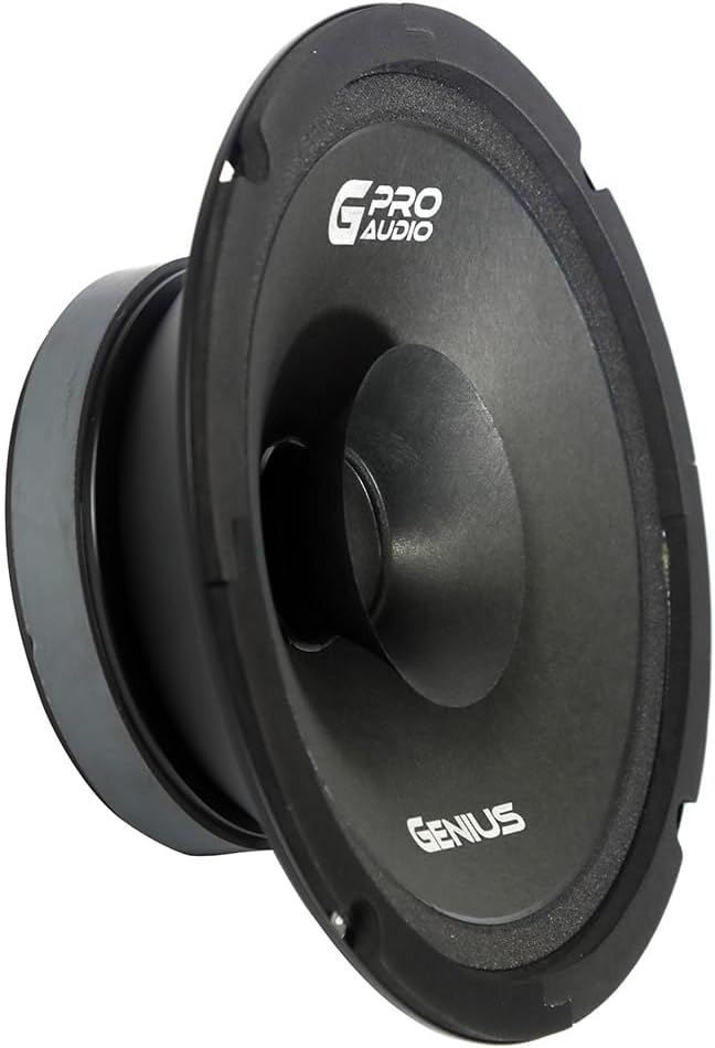 Genius Audio MHLA8 8" Midhigh Drivers - 1400W - 700 WMAX - 1.5" Vc Car Audio Midhigh Speaker - 4 Ohm, Ferrite Magnet