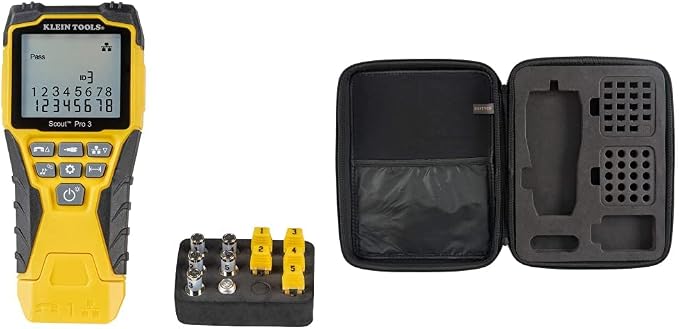 Klein Tools Cable Tester Kit with Scout Pro 3 for Ethernet, Coax and Phone Cables + Carrying Case