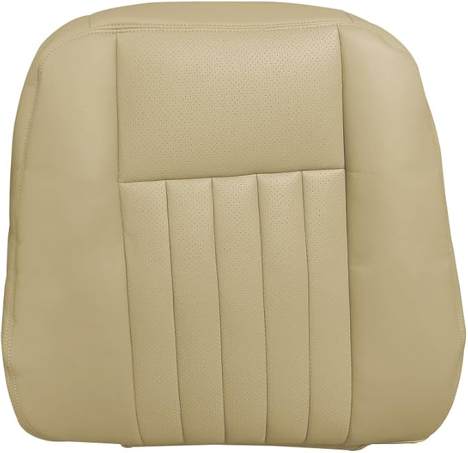 Driver Side Top Back Replacment Perforated Leather Seat Cover Tan Compatible with Lincoln Navigator 2005 2006