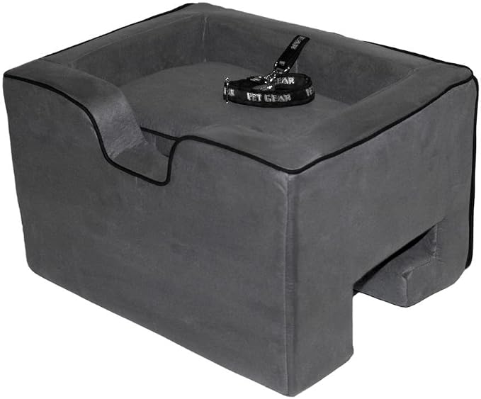 Pet Gear Lookout Booster Car Seat, Charcoal | Removable Comfort Pillow, Safety Tether Included, Installs in Seconds, No Tools Required
