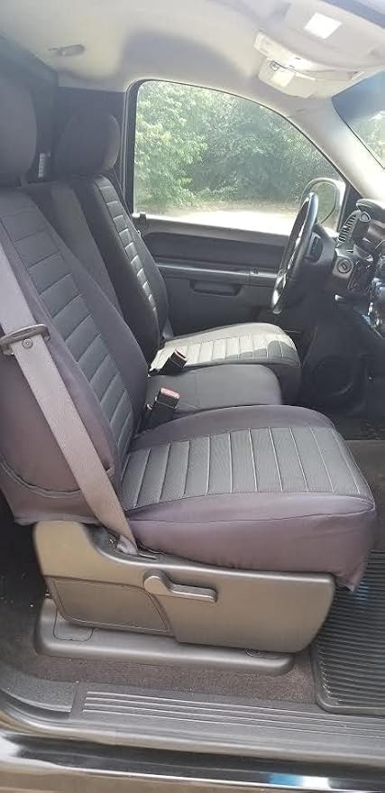 Durafit Seat Covers, C1134-X1 Black 2010-2013 Chevy Silverado, Tahoe, Avalanche and GMC Sierra LT 40/20/40 with Opening Center Console with 2 Opening Lids (Side Impact Airbag Version).