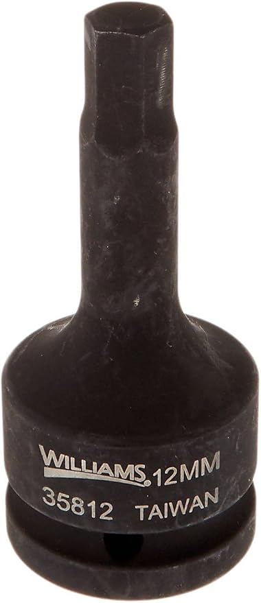 Williams JHW35812 3/4-Inch Drive Impact Hex Bit Driver, 12mm , Black
