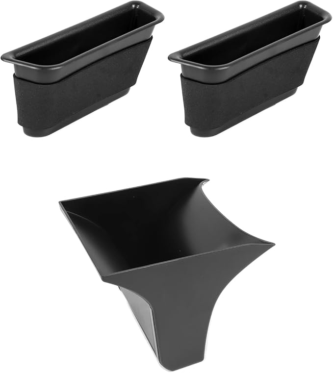 Linskip Back Seat Console Organizer Kit for Ford Mustang Ecoboost, GT, Dark Horse 2024 2025 2026+, Rear Seat Console Organizer + Door Insert(Black)