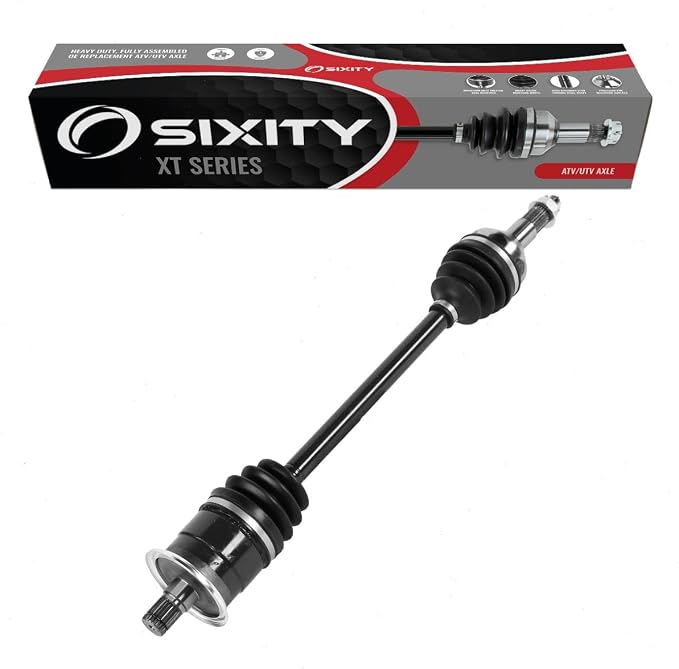 Sixity XT Rear Right CV Axle for Can-Am Commander 1000 DPS LTD X XT 2011-15 | XT-P 800R Max. Complete axle assembly with a 5140 chrome steel shaft, inboard and outboard CV joints, fully assembled