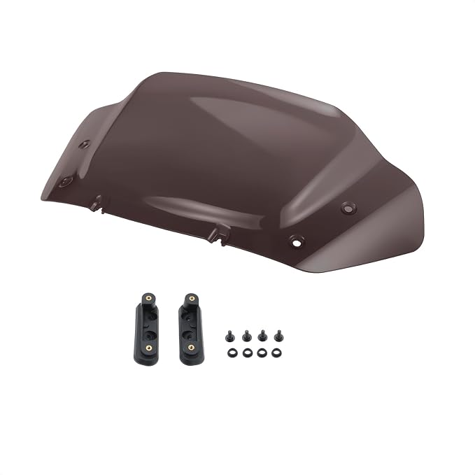 10" Wave Windshield Windscreen Wind Splitter Compatible for Harley Street Glide FLHX 2024-2025, CVO Street Glide FLHXSE 2023-2025, FLHXU 2025 (Smoke)