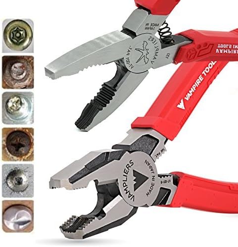6.25" Screw Extraction Pliers + 8" PRO Linesman Screw Extractor Pliers to Remove Rusted/Damage/Specialty Screws, Nuts, & Bolts