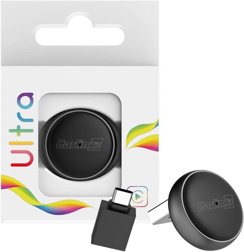 Carlinkit Mini Ultra Wireless CarPlay & Android Auto Adapter, Convert Factory Wired to Wireless, USB-A/USB-C Fast Connection for iPhone & Android 11+, Plug & Play Car Play Dongle, OTA Upgrade