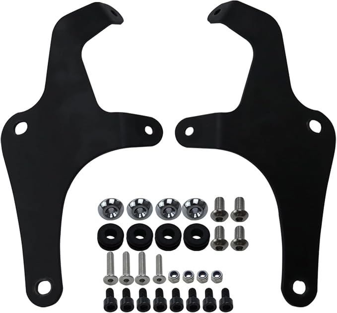 Motorcycle Windshield Fairing Set Wind Deflector Windscreen Mount Kits Fits for Kawasaki S650 Vulcan S ABS SE Cafe EN650 VN650 2015-2025 Black