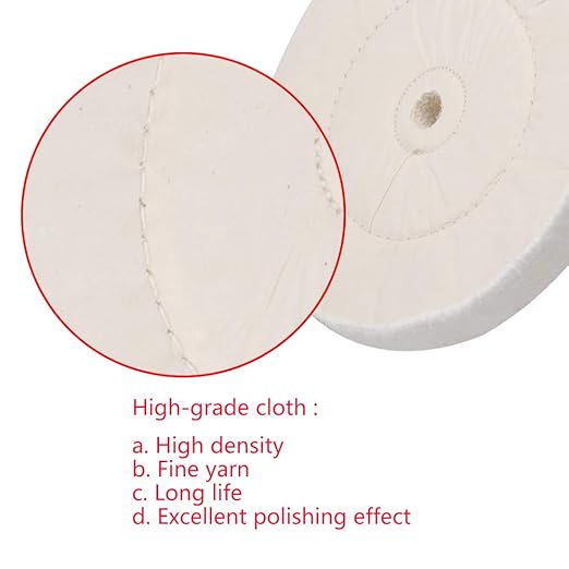 Buffing Polishing Wheel 3-Step Fine Cotton (60 Ply) / Soft Flannel (40 Ply) / High-Grade Cloth (90 Ply) 3/4" Arbor Hole for Wood Lathe Buffing System– 3Pack