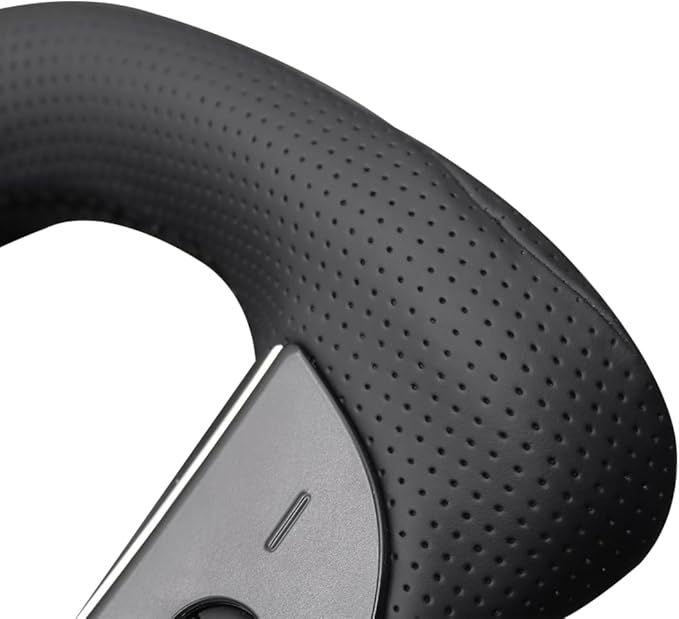 MEWANT Hand Stitch Shiny PU Carbon Fiber Black Perforated PU Leather Steering Wheel Wrap for Tesla Model S Yoke Model X