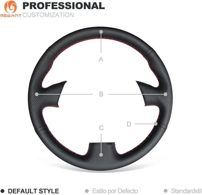 MEWANT Genuine Leather Steering Wheel Cover for Toyota RAV4 1998-2003 / Celica 1999-2006 / Corolla (US) 2003-2008 / Matrix 2002-2008 / MR2 1999-2007 / Supra 1996-2002 / Caldina 1997-2002