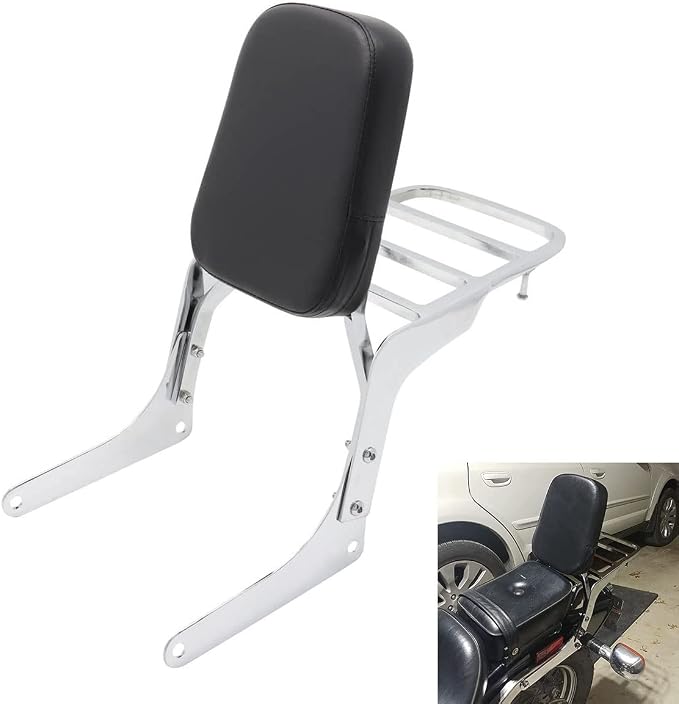 Passenger Sissy Bar with Luggage Rack Backrest for Honda Rebel 250 CMX250 CMX250C CA250 All Year, Chrome