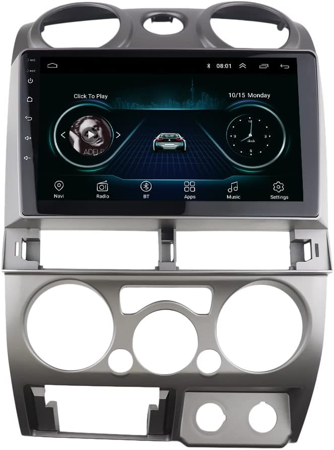 Double Din Dash Radio Trim Kit for Isuzu D-Max MU-7 Chevrolet Colorado Installation Bezel 9 Inches (2006-2012 Siliver)