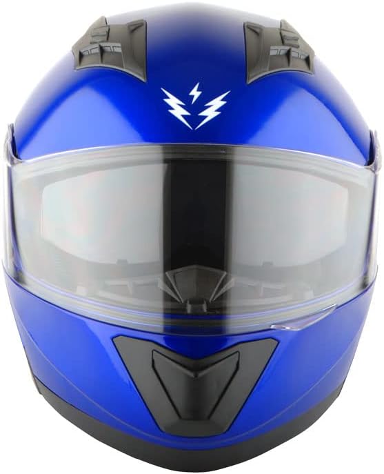 1Storm New Motorcycle Bike Modular Full Face Helmet Dual Visor Sun Shield: Glossy Blue