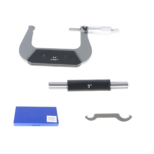 marddpair Micrometer 3-4 Inch 0.0001 Inch Precision Outside Micrometer Carbide Tipped