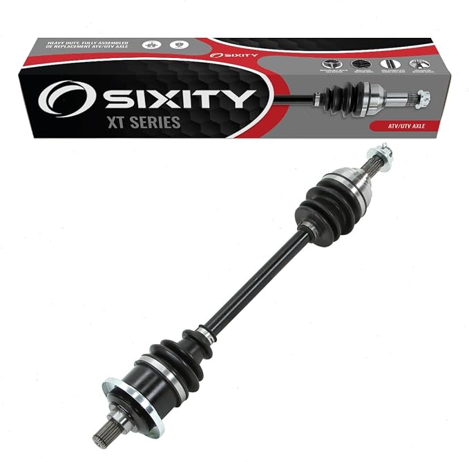 Sixity XT Rear Right CV Axle for Arctic Cat 400 2x4 Auto FIS 4x4 2002-04 | MRP TBX 500 TRV. Complete axle assembly with a 5140 chrome steel shaft, inboard and outboard CV joints, fully assembled