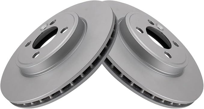 TRQ Front Brake Rotor Set G Coated Vented Compatible with 2007-2015 Mini Cooper
