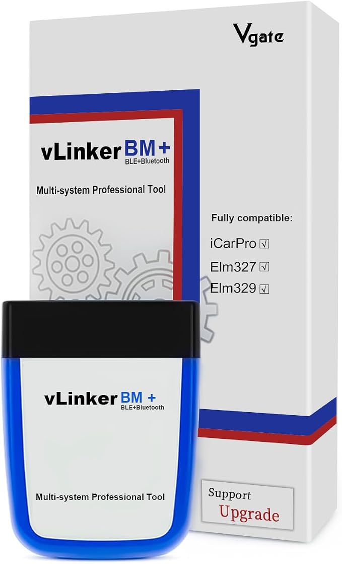 Vgate vLinker BM+ Bluetooth LE OBD2 Scanner Diagnostic Tool Bimmercode, Code Reader for BMW, Supports iOS & Android & Windows