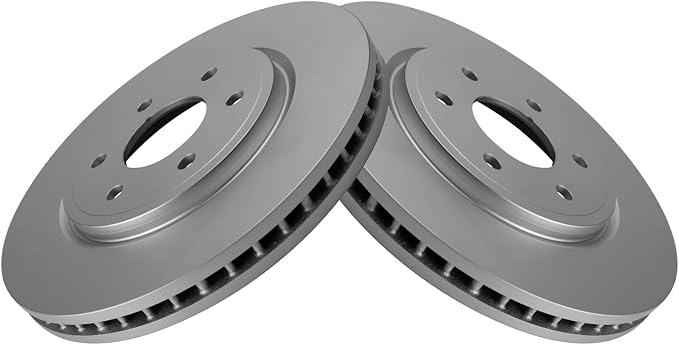 TRQ Front Brake Rotor Set G Coated Vented Compatible with 2005-2024 Nissan Frontier 2005-2012 Pathfinder 2005-2015 Xterra 2009-2012 Suzuki Equator