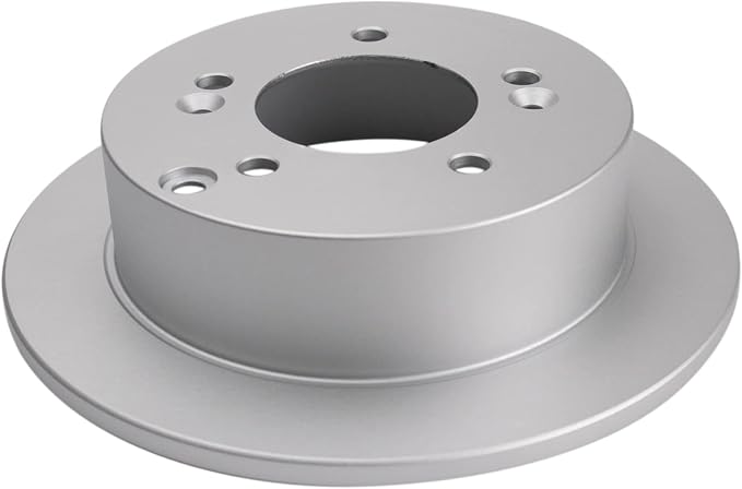 TRQ Rear Brake Rotor Set G Coated Solid Compatible with 2001 Hyundai XG300 2002-2005 XG350 2005-2010 Sonata 2005-2009 Tucson 2006-2010 Kia Optima 2005-2010 Sportage