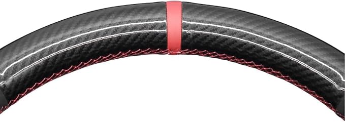 Leather Carbon Fiber Steering Wheel Cover for Ford F-150 2021-2026 /Ford F-250 F-350 F-450 F-550 F600 2023-2026 /Ford Expedition F150 Lightning 2022-2024 Hand Stitched Accessories Custom OEM