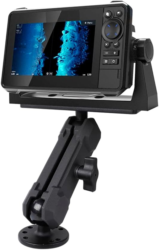 Aluminum Alloy Fish Finder Mount with C Size 1.5" / 38mm Ball, 5.9" Arm Marine Electronic Mount Compatible with Garmin,Humminbird, Lowrance and More