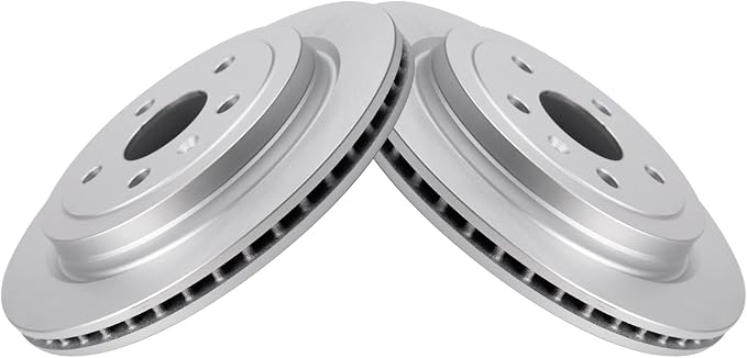TRQ Rear Brake Rotor Set G Coated Vented Compatible with 2008-2019 Cadillac CTS 2010-2015 Chevrolet Camaro