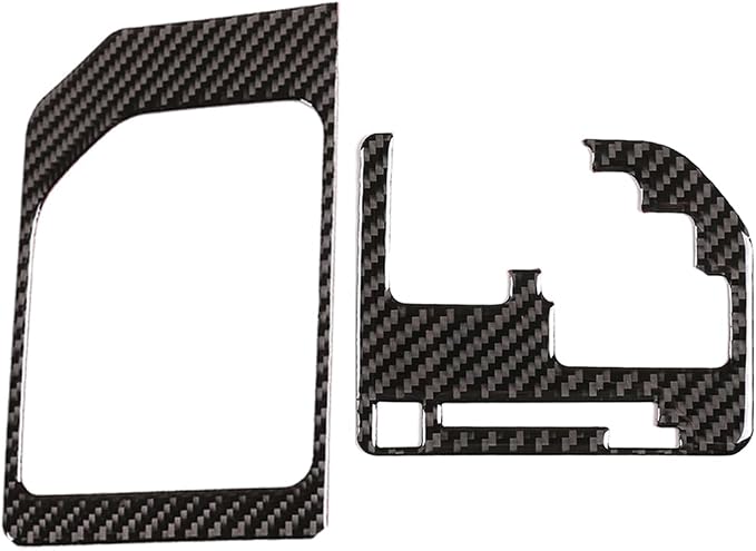 Real Soft Carbon Fiber Car Center Console Gear Shift Panel Decorative Stickers,for Toyota Tundra 2014-2018,2PCS (Black)