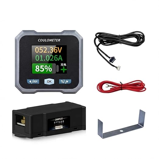 10-100V Battery Monitor with 100A Shunt, LCD Backlight Coulometer, Digital Voltage Current Power Capacity Meter for RV, Marine, Motorcycle, Golf Cart, Solar System