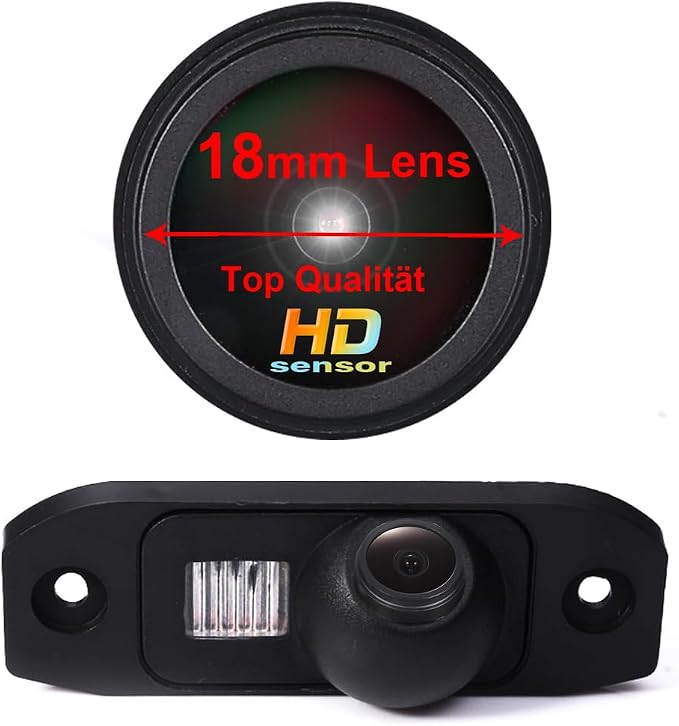 HD IP68 1280Pixels Auto 170° License Plate Light Rear View Reversing Backup Parking Camera Compatible with Volvo S80 SI40 XC60 S40 C70 S80L S40L S80 S60L S40L XC90 S80L S60 S40L V40 V50 (NO.V7898)