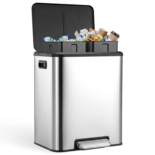 2 x 4 Gallon, Double Trash Can