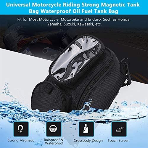 Keenso Motorcycle Bag, Super Strong Magnetic, Universal Oil Fuel Tank Bag for Motorcycle Riders, Motorbike Enthusiasts, Touring, Road, and