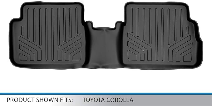 SMARTLINER Custom Fit Floor Mats 2nd Row Liner for 2009-2013 Toyota Corolla