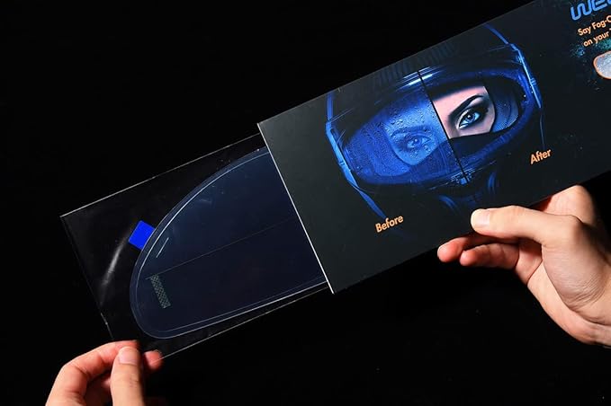 Motorcycle Helmet Visor Anti Fog Film - Helmet Face Shield Anti-fog Insert Fog-resistant Clear Visor for Riding in Humid Cold Weather,Easy to Install,No Glue Residue Left,Long-Term Effects,Ride Safe
