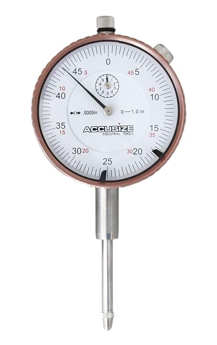 Accusize 0-1" Dial Indicator, Resolution: 0.0005", P900-S099 | 0-1" x 0.0005", AGD2 Style, Lug Back