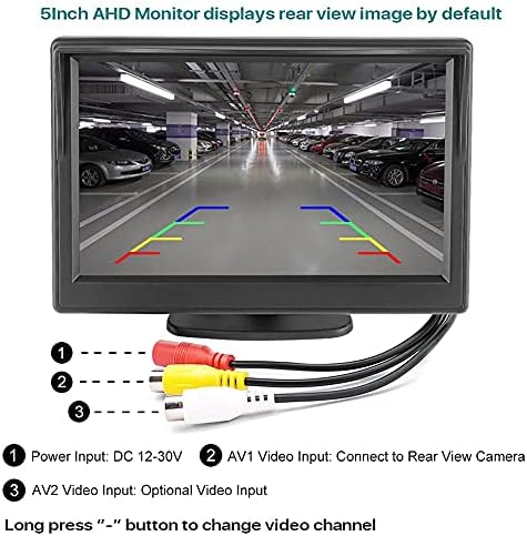 Trajectory VW Audi Trunk Handle Backup Camera with Moving Guide Line + 5" AHD 800x480 TFT LCD Screen Monitor